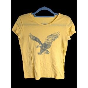 Y2K American Eagle Baby Tee Shirt Womens S Big Logo Babydoll Graphic Tee Top Vtg